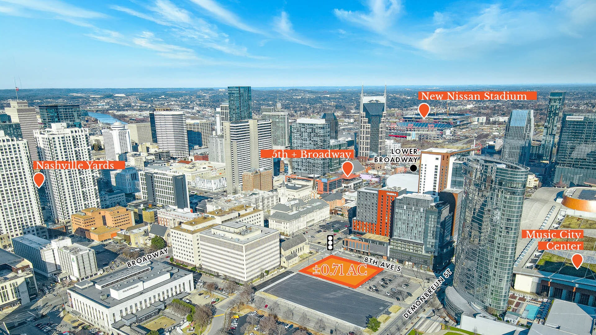 121 & 125 8th Avenue South, Nashville, TN à vendre Aérien- Image 1 de 3