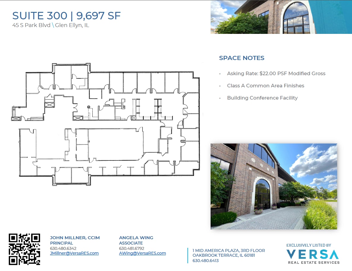 45 S Park Blvd, Glen Ellyn, IL à louer Plan d’étage- Image 1 de 1