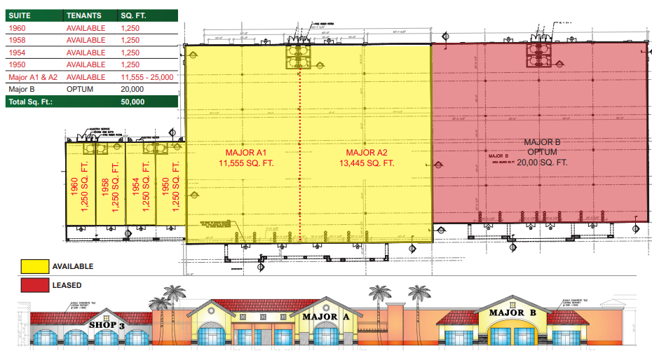 1778-1950 W Florida Ave, Hemet, CA à louer Plan d’étage- Image 1 de 1