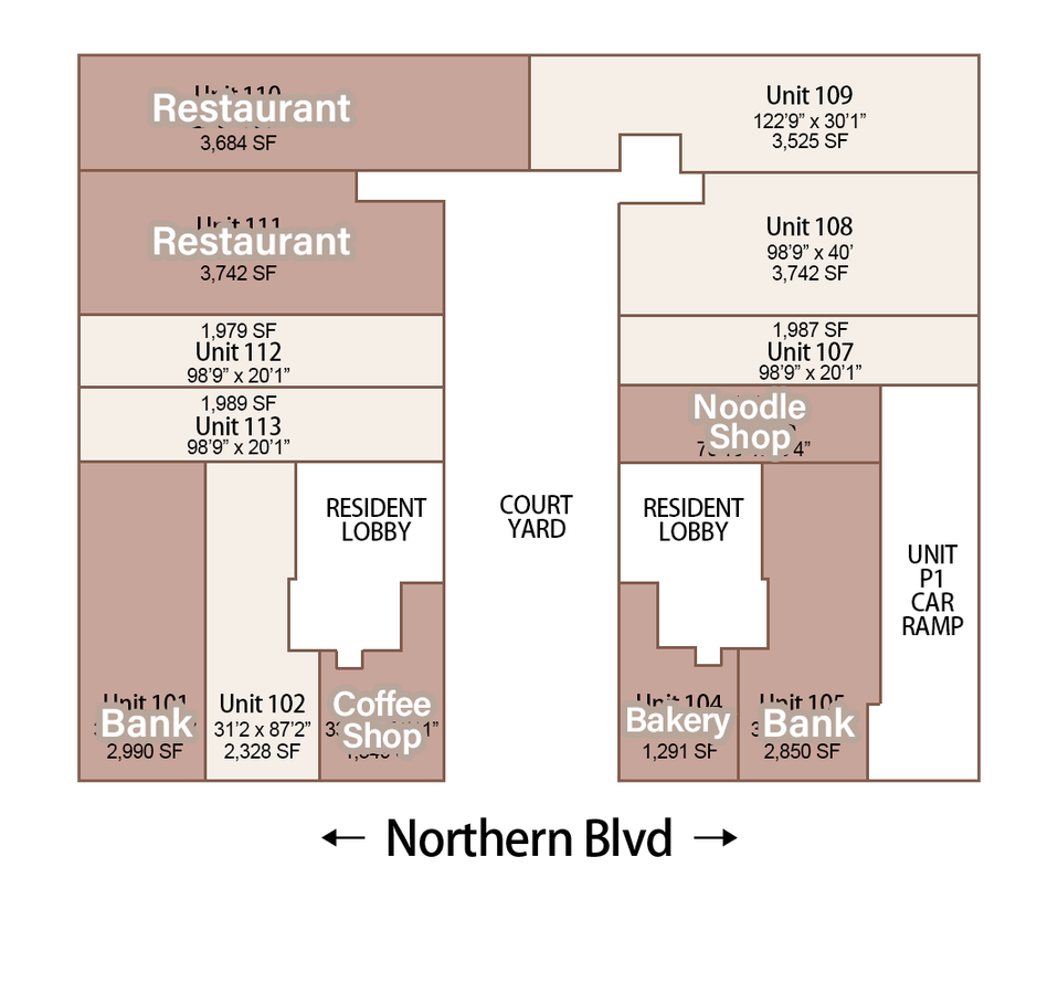 144-49 Northern Blvd, Flushing, NY 11354 - Unité 108 -  - Plan d’étage - Image 1 of 1