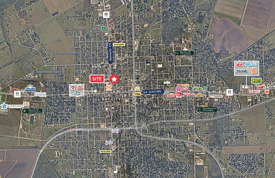 SEC of TX-60 & Tenth St, Bay City, TX for sale - Aerial - Image 2 of 2