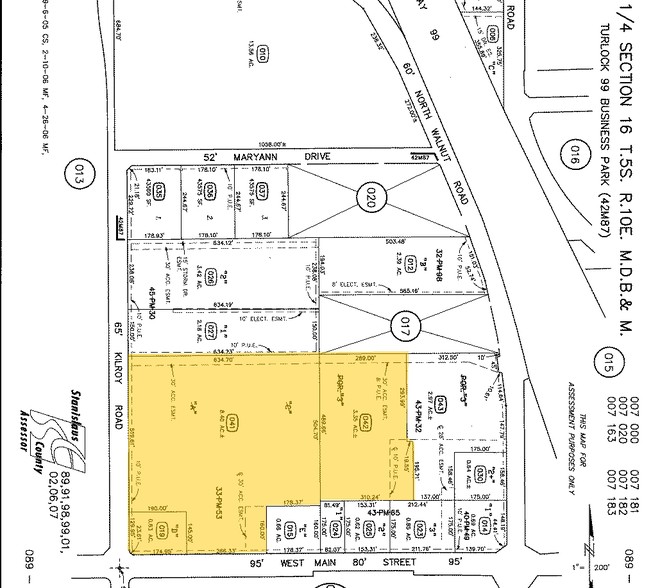 N Killroy Rd & W Main St, Turlock, CA à louer - Plan cadastral - Image 2 de 2