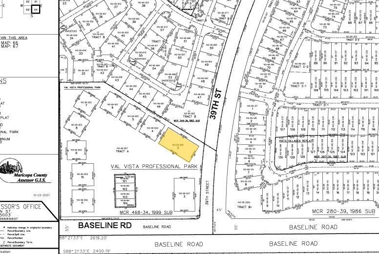3850 E Baseline Rd, Mesa, AZ à louer - Plan cadastral - Image 2 de 3