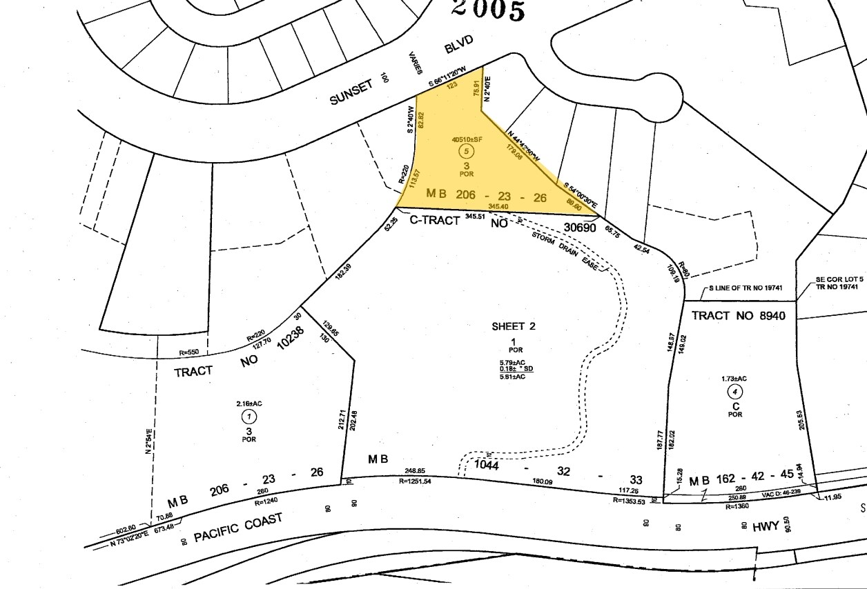 16974-17000 W Sunset Blvd, Pacific Palisades, CA à vendre Plan cadastral- Image 1 de 3