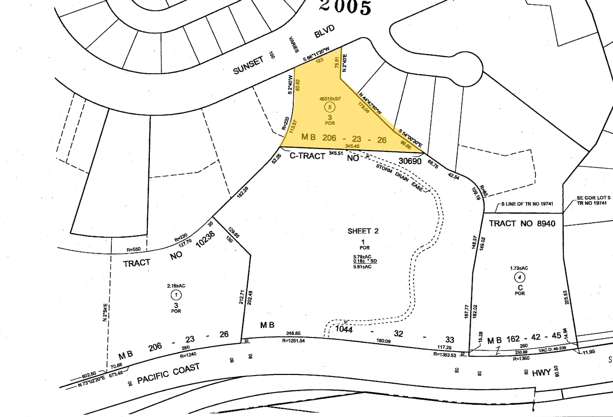 16974-17000 W Sunset Blvd, Pacific Palisades, CA for sale Plat Map- Image 1 of 3