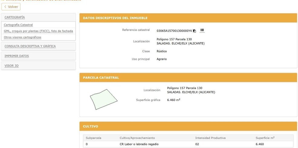 Polígono 157 Paraje, 348, ELX, Alicante à vendre - Plan de site - Image 1 de 1
