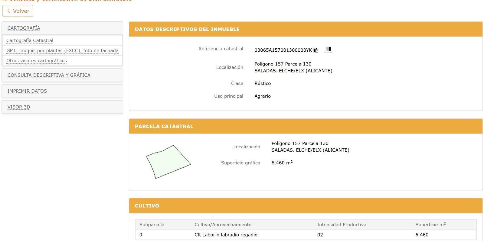 Polígono 157 Paraje, 348, ELX, Alicante à vendre Plan de site- Image 1 de 2