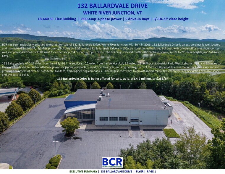 132 Ballardvale Dr, White River Junction, VT à vendre - Photo du bâtiment - Image 1 de 8