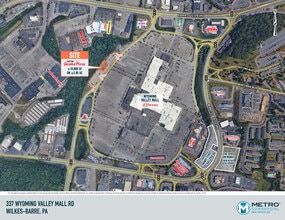 337 Wyoming Valley Mall, Wilkes Barre Township, PA - Aérien Vue de la carte