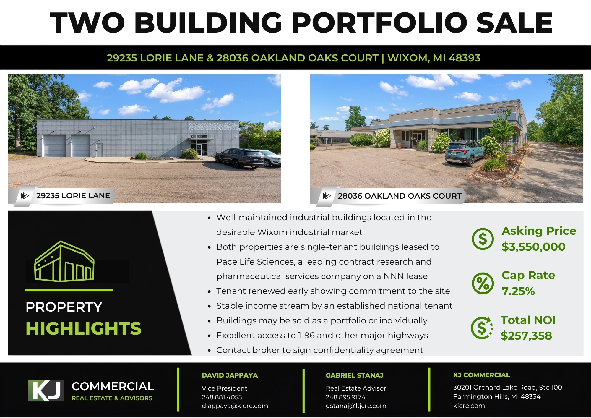NNN Industrial Portfolio Sale, Wixom, MI portfolio of 2 properties for sale on LoopNet.ca Building Photo- Image 1 of 22