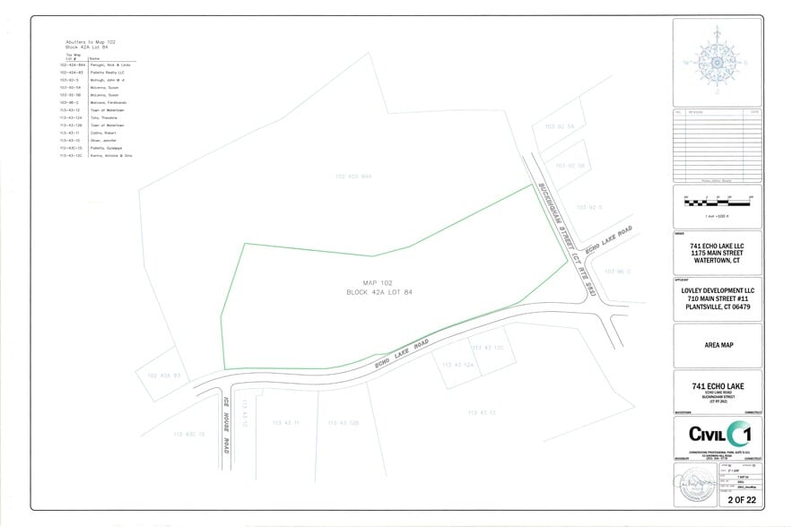 741 Echo Lake Rd, Watertown, CT for sale - Plat Map - Image 1 of 4