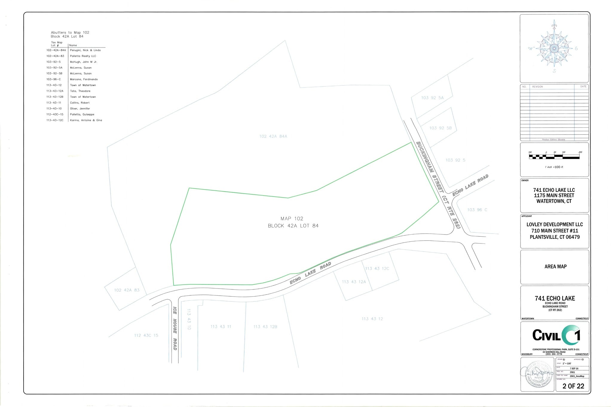 741 Echo Lake Rd, Watertown, CT for sale Plat Map- Image 1 of 5