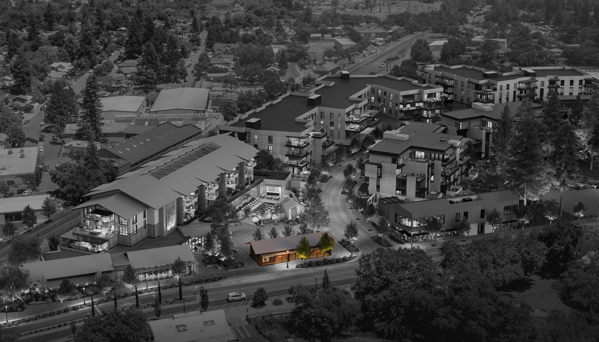 160 Healdsburg Ave, Healdsburg, CA for lease Aerial- Image 1 of 4