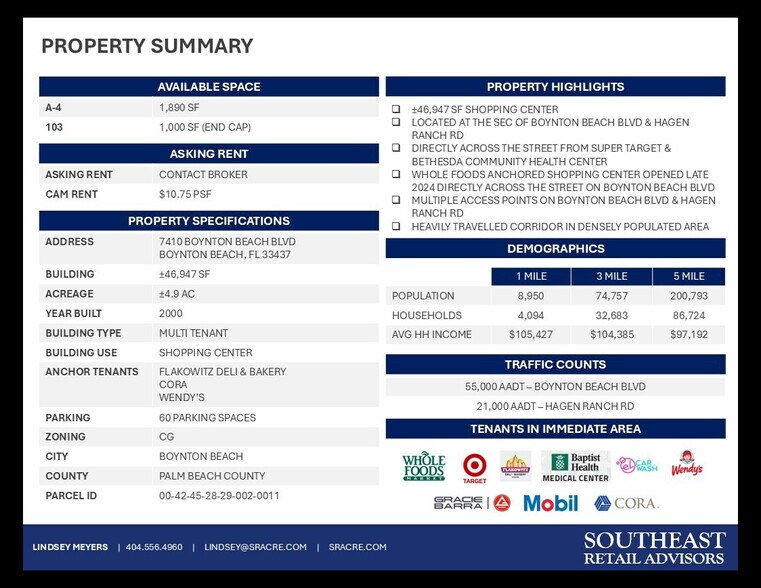 7410 Boynton Beach Blvd, Boynton Beach, FL à louer - Photo du bâtiment - Image 3 de 12