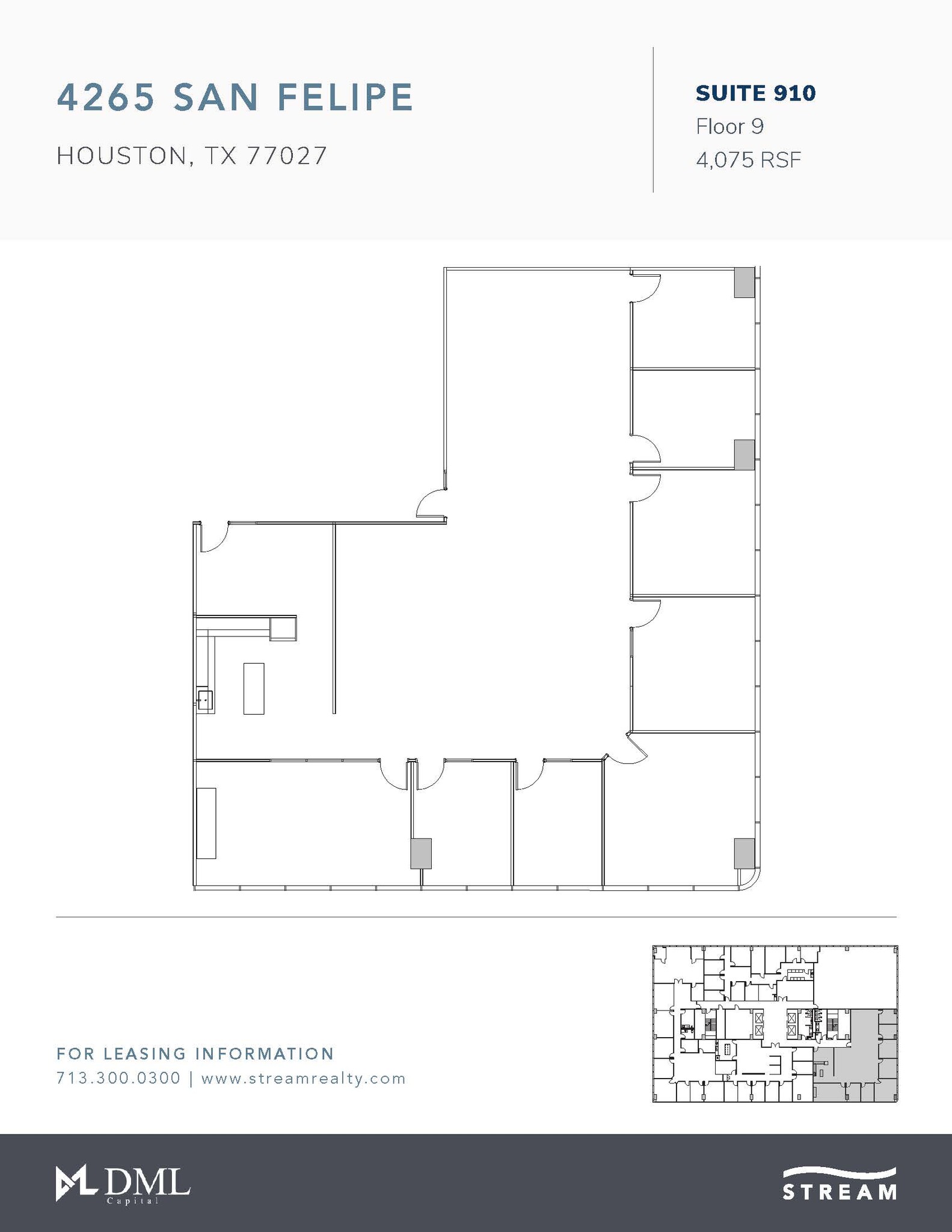 4265 San Felipe St, Houston, TX à louer Plan d’étage- Image 1 de 1