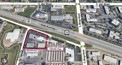 9300-9322 E Broken Arrow Expressway, Tulsa, OK - AÉRIEN  Vue de la carte