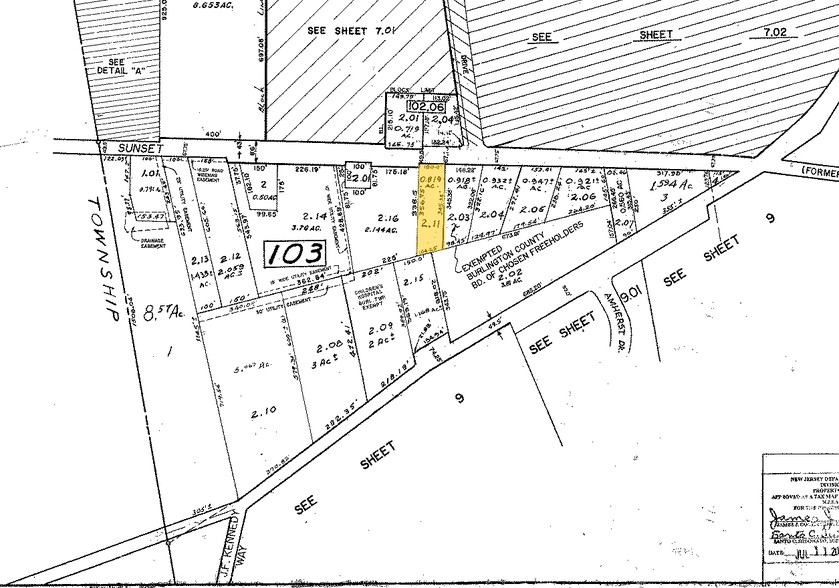 1003 Sunset Rd, Burlington, NJ à vendre - Plan cadastral - Image 1 de 1