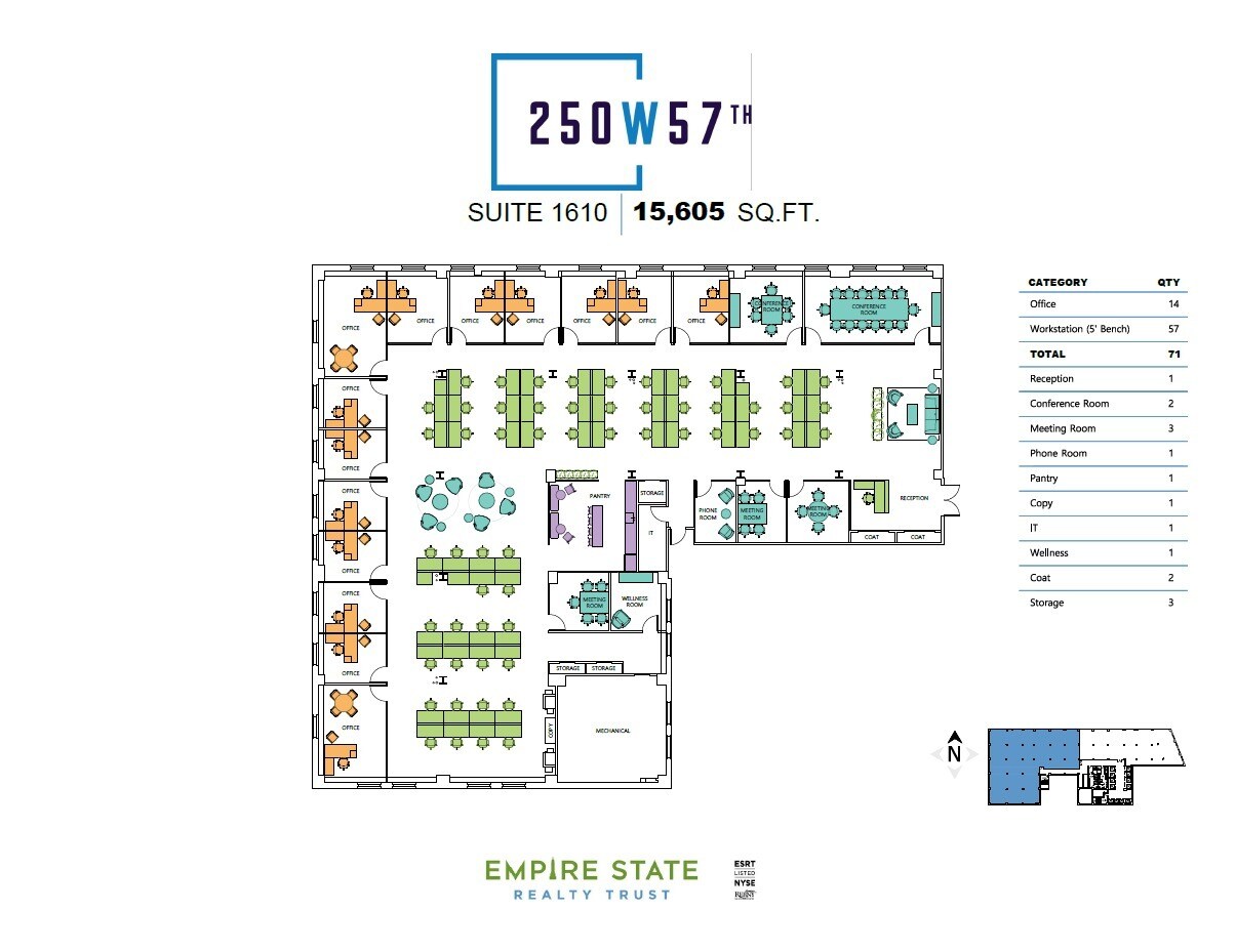250 W 57th St, New York, NY à louer Plan d’étage- Image 1 de 3