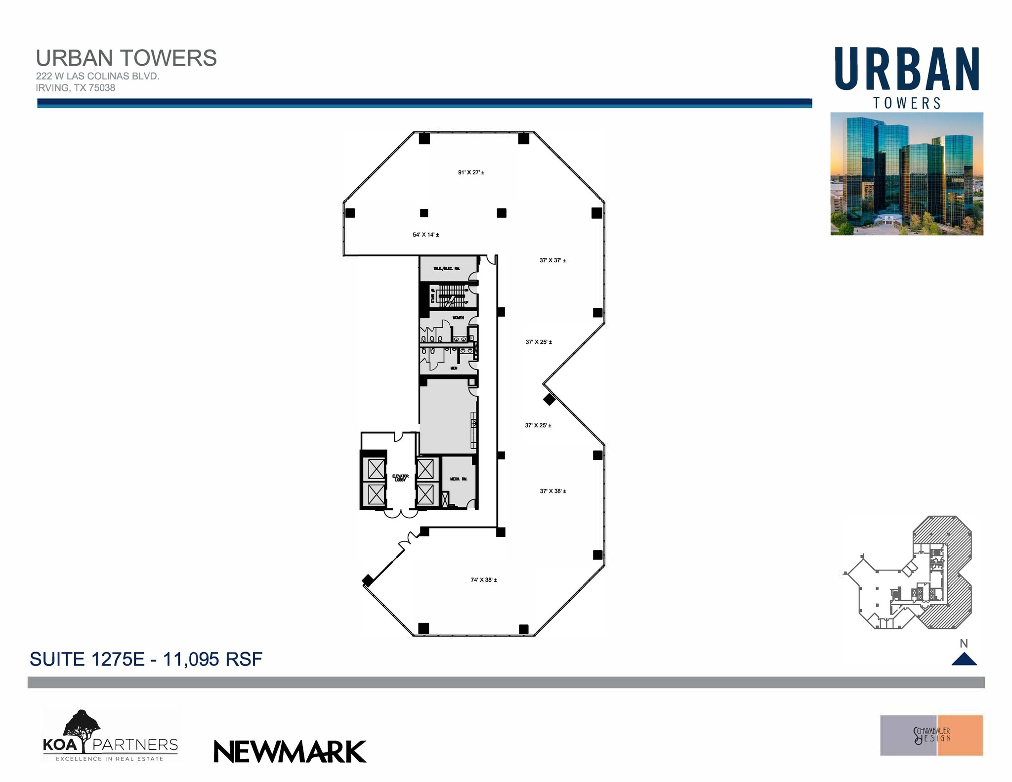 222 W Las Colinas Blvd, Irving, TX à louer Plan d’étage- Image 1 de 2