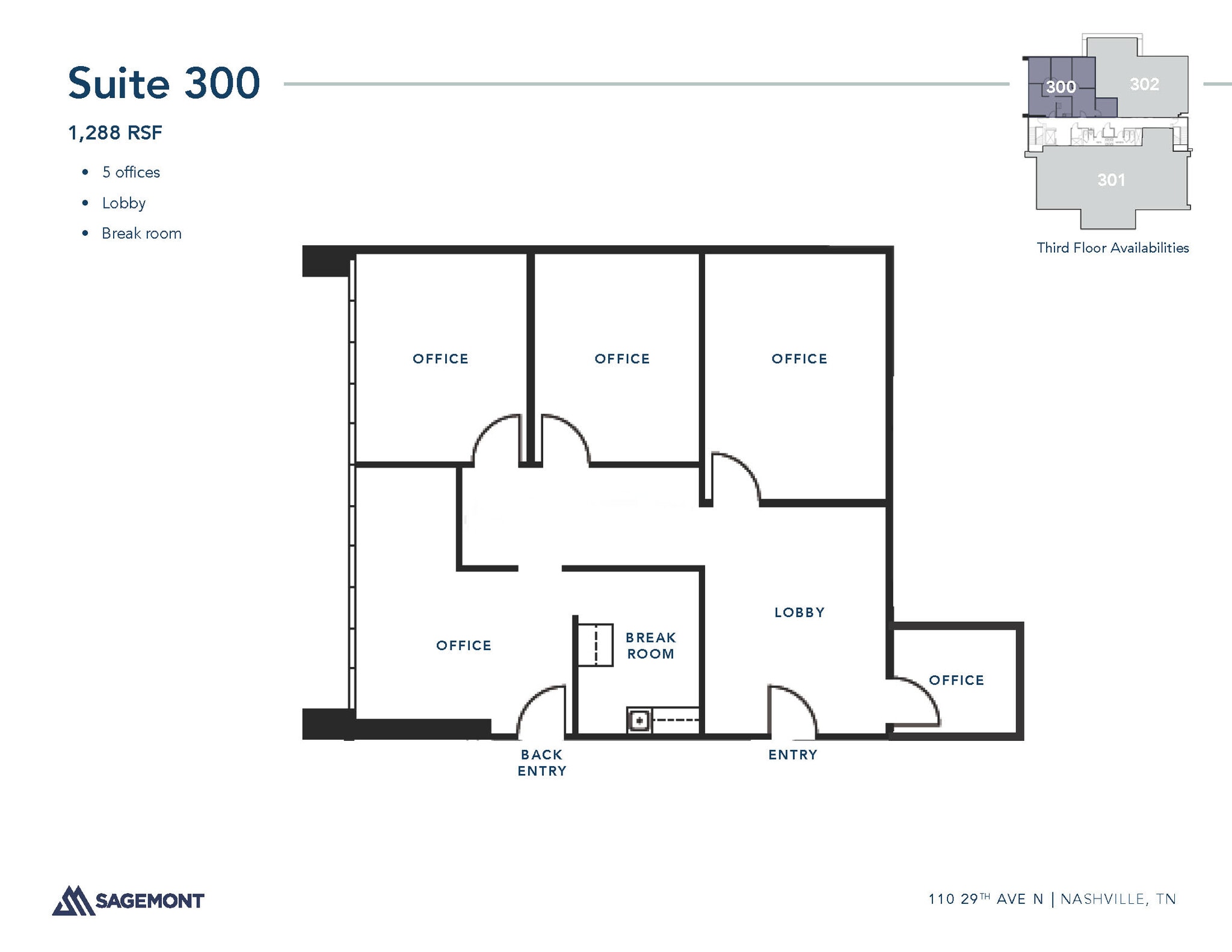 110 29th Ave N, Nashville, TN à louer Plan d’étage- Image 1 de 1