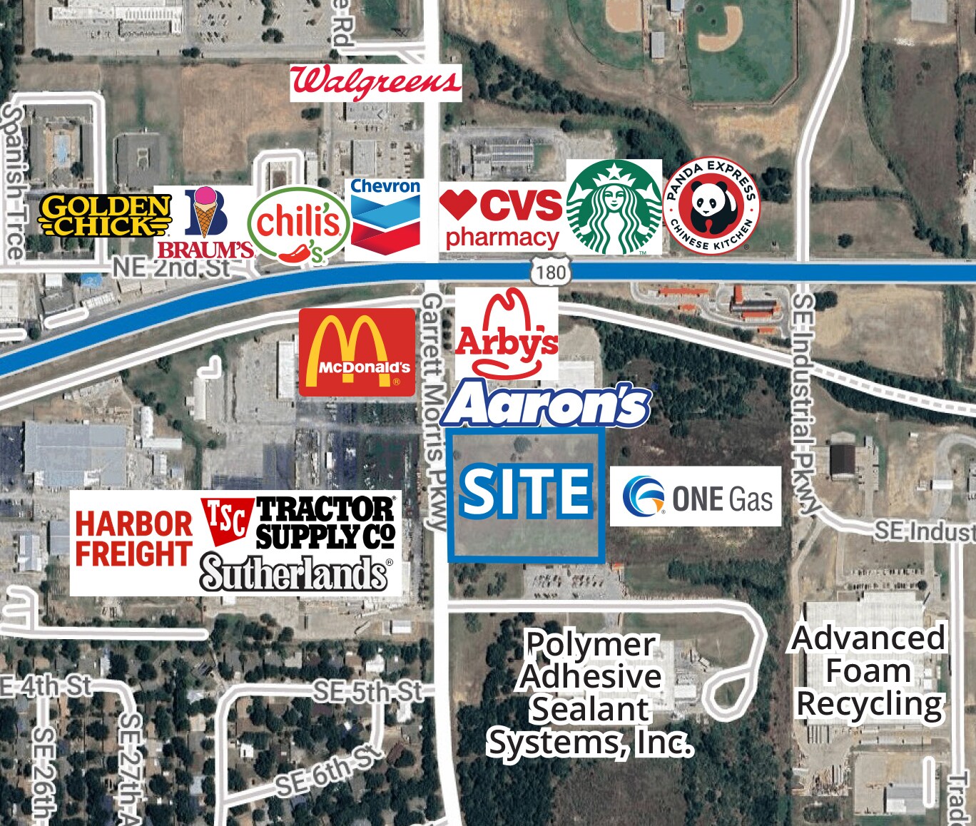 Garret Morris Pky/FM Rd 1821 & SE Industrial Pky, Mineral Wells, TX à vendre Aérien- Image 1 de 5