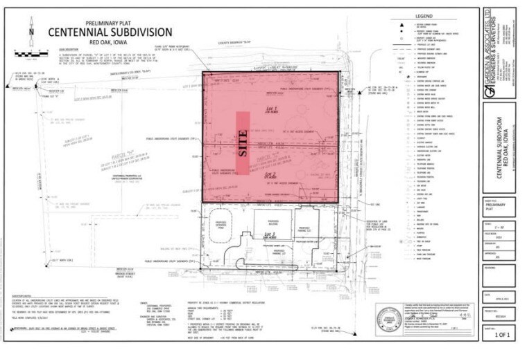 1205 N Broadway St, Red Oak, IA à vendre - Plan cadastral - Image 2 de 3