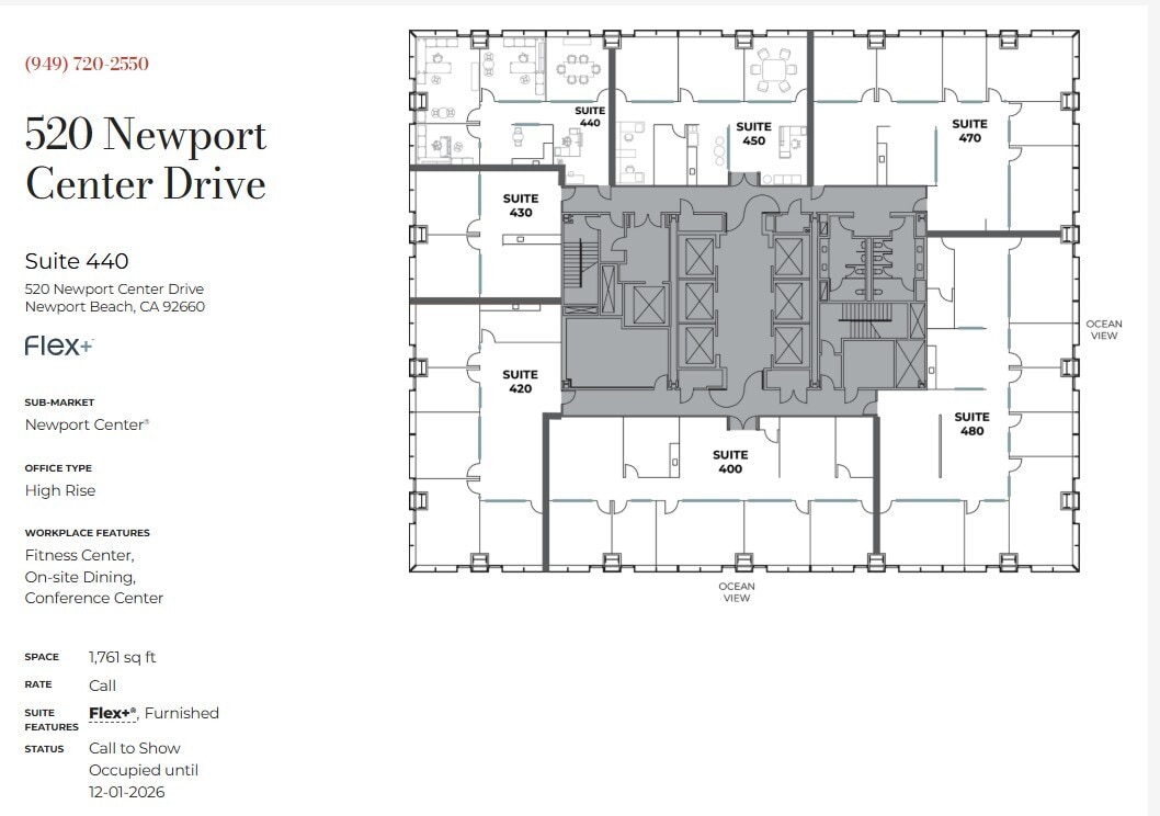 520 Newport Center Dr, Newport Beach, CA à louer Plan d’étage- Image 1 de 1