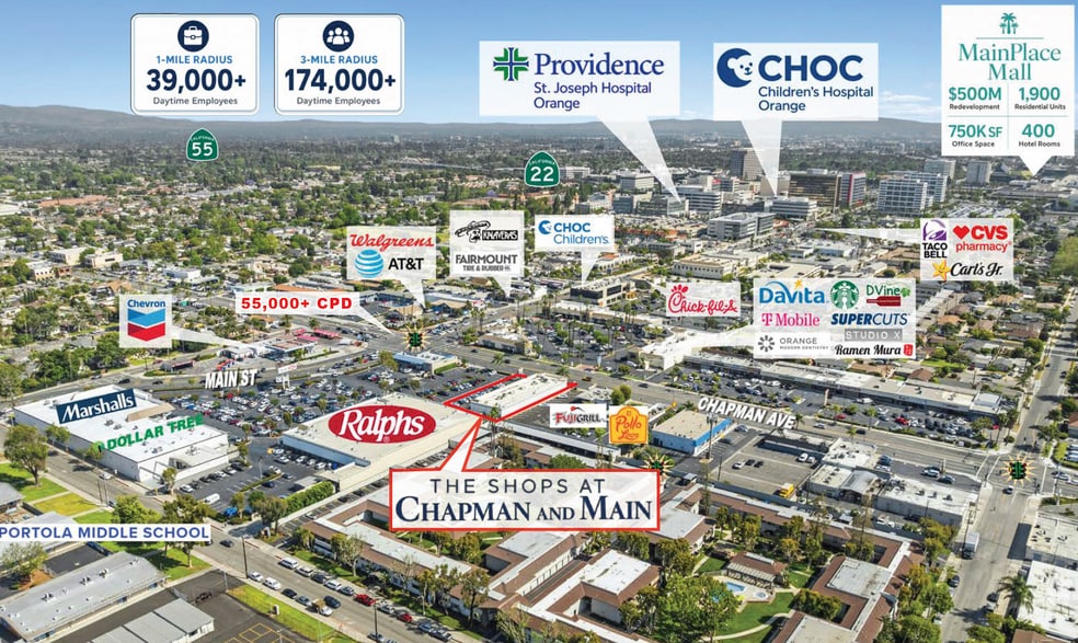 1437-1449 W Chapman Ave, Orange, CA à vendre - Photo du bâtiment - Image 2 de 4