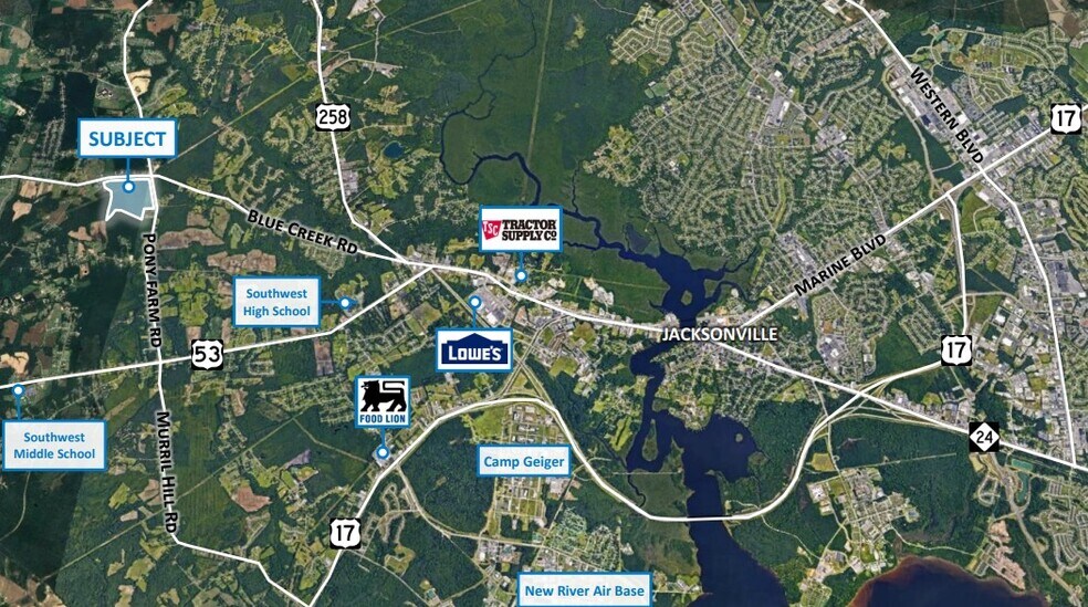 Pony Farm Rd & Blue Creek Rd, Jacksonville, NC à vendre - Photo du bâtiment - Image 1 de 1