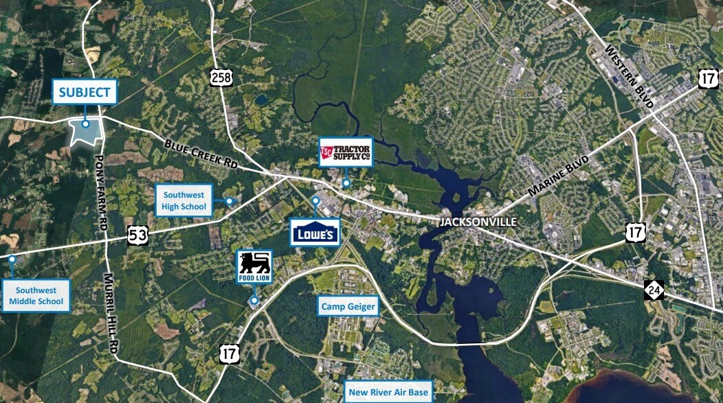 Pony Farm Rd & Blue Creek Rd, Jacksonville, NC à vendre Photo du bâtiment- Image 1 de 2