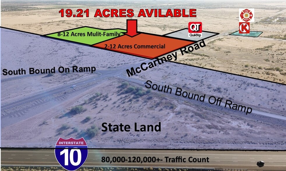 SWC McCartney Rd & I-10, Casa Grande, AZ for sale - Aerial - Image 1 of 7