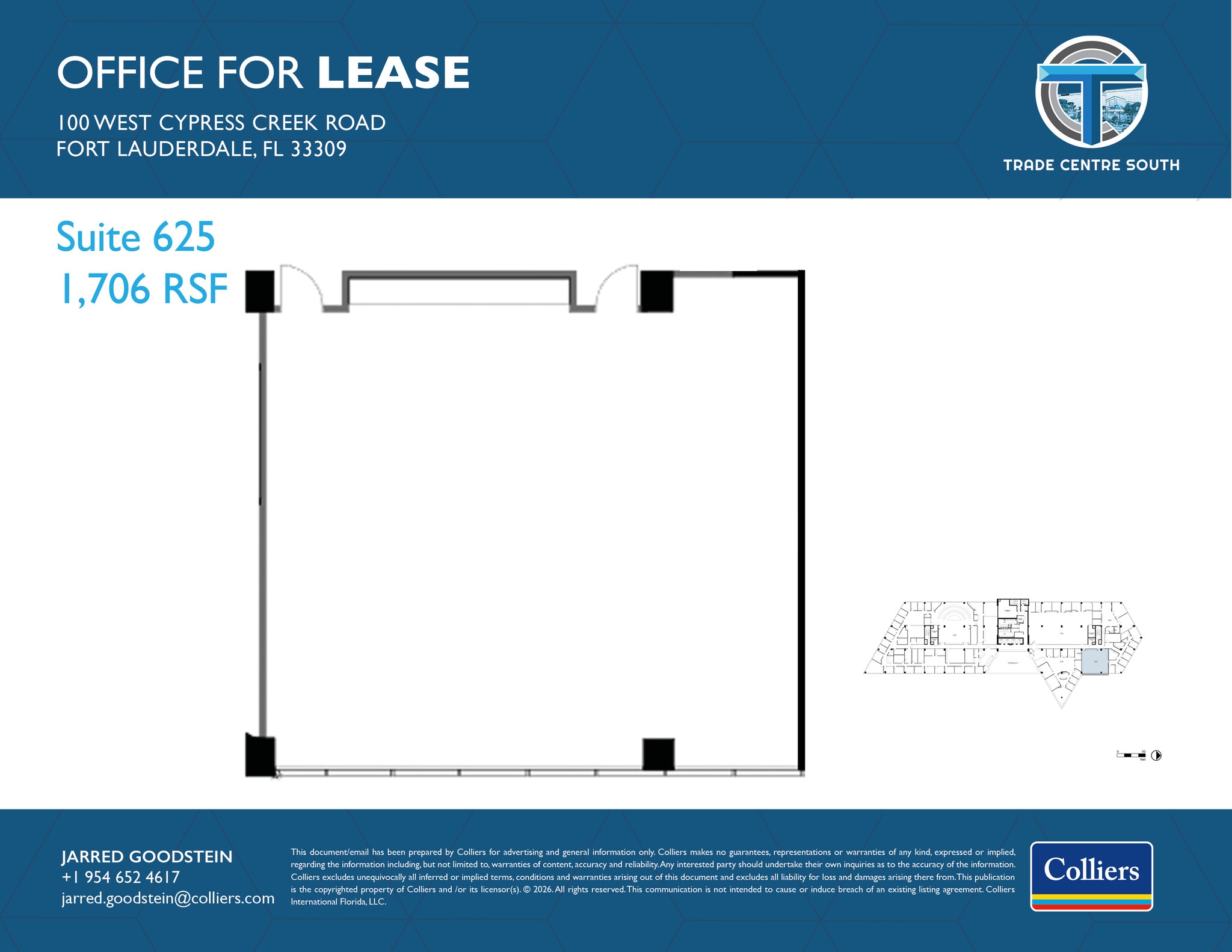 100 W Cypress Creek Rd, Fort Lauderdale, FL for lease Floor Plan- Image 1 of 2