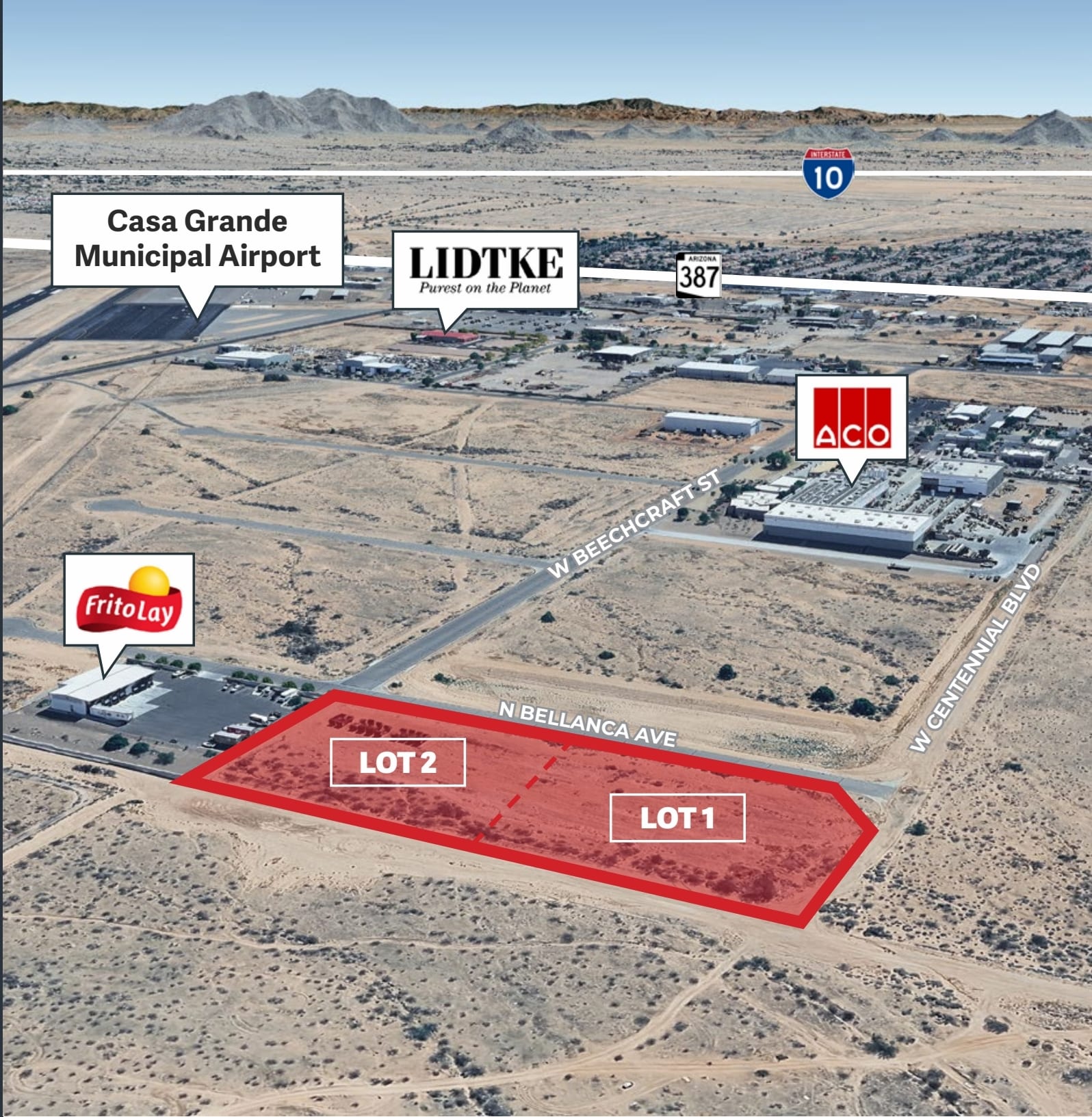 3015-3037 N Bellanca Ave, Casa Grande, AZ à vendre Aérien- Image 1 de 3