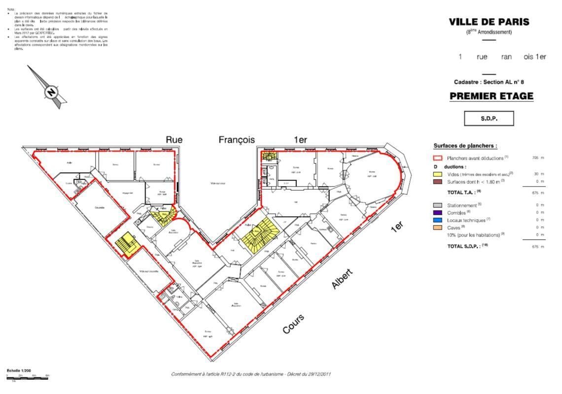 1 Rue François Ier, Paris for lease Floor Plan- Image 1 of 2