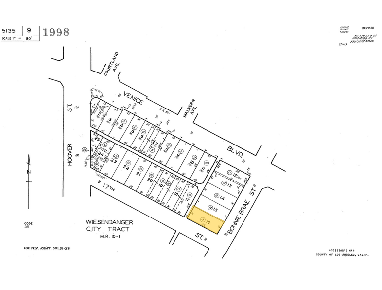 1625 S Bonnie Brae St, Los Angeles, CA à vendre - Plan cadastral - Image 2 de 2