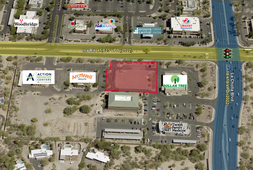 2225 W Ina Rd, Tucson, AZ for lease - Aerial - Image 2 of 4