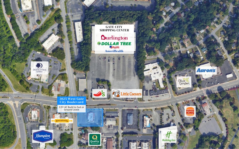 3025 W Gate City Blvd, Greensboro, NC à louer - Aérien - Image 2 de 4