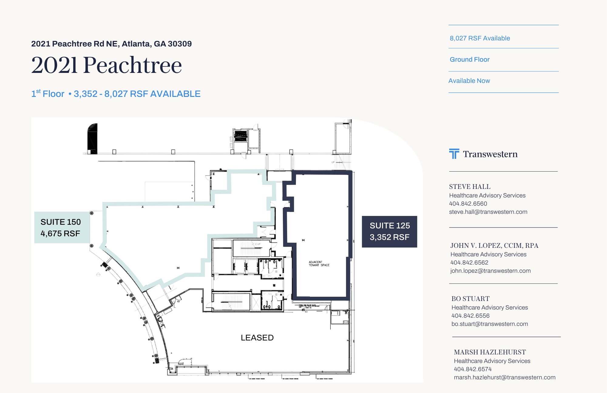 2021 Peachtree Rd, Atlanta, GA à louer Plan d’étage- Image 1 de 1