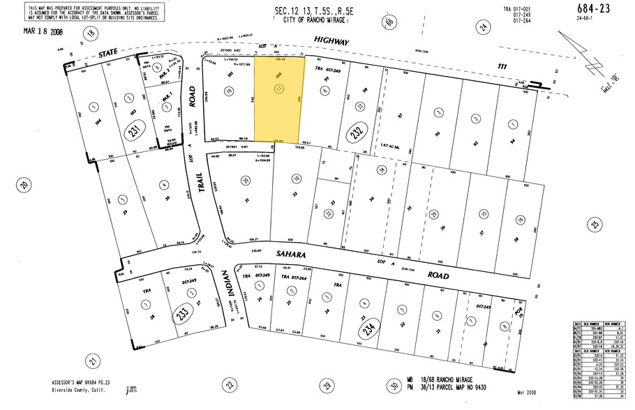 71537 Highway 111, Rancho Mirage, CA for lease - Plat Map - Image 2 of 3