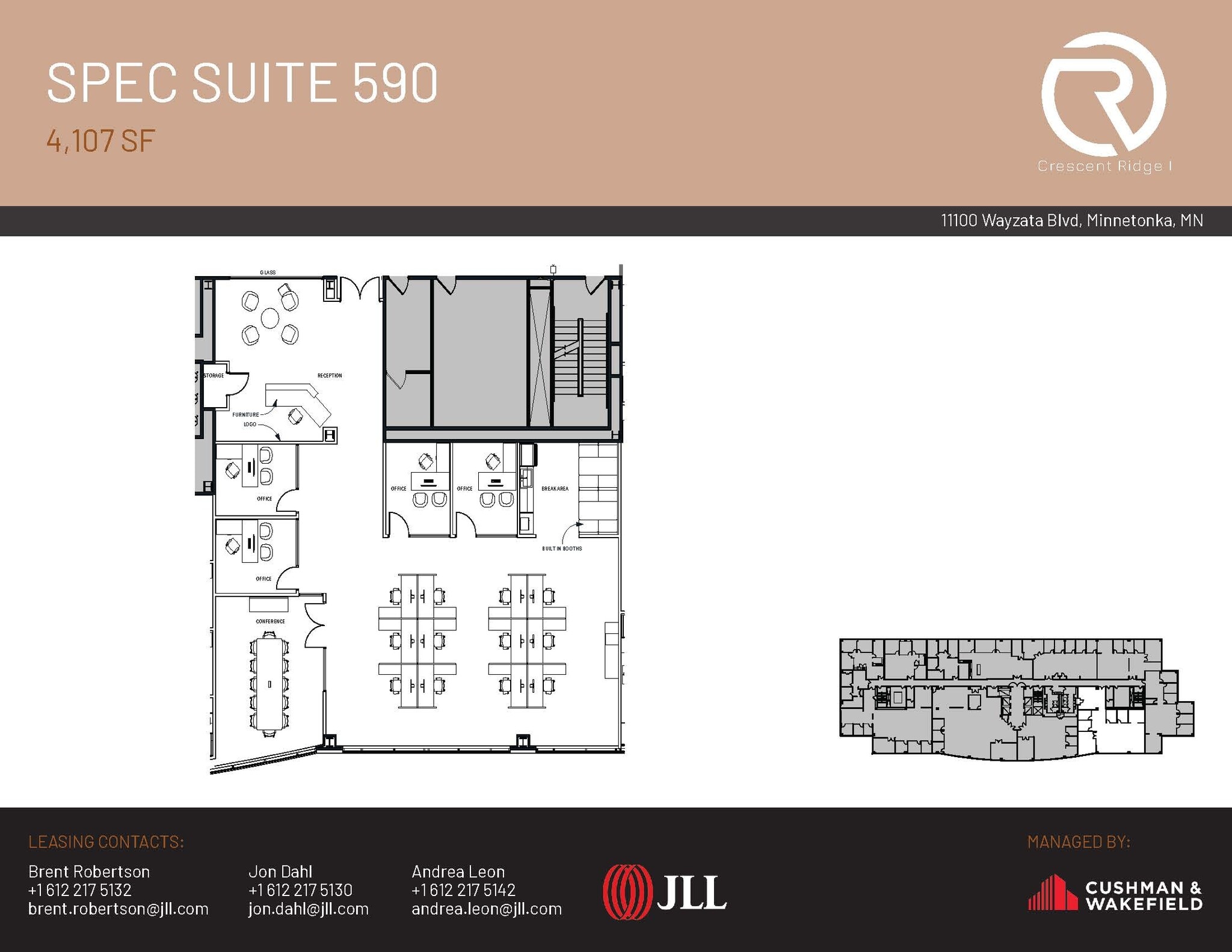 11100 Wayzata Blvd, Minnetonka, MN à louer Plan d’étage- Image 1 de 1
