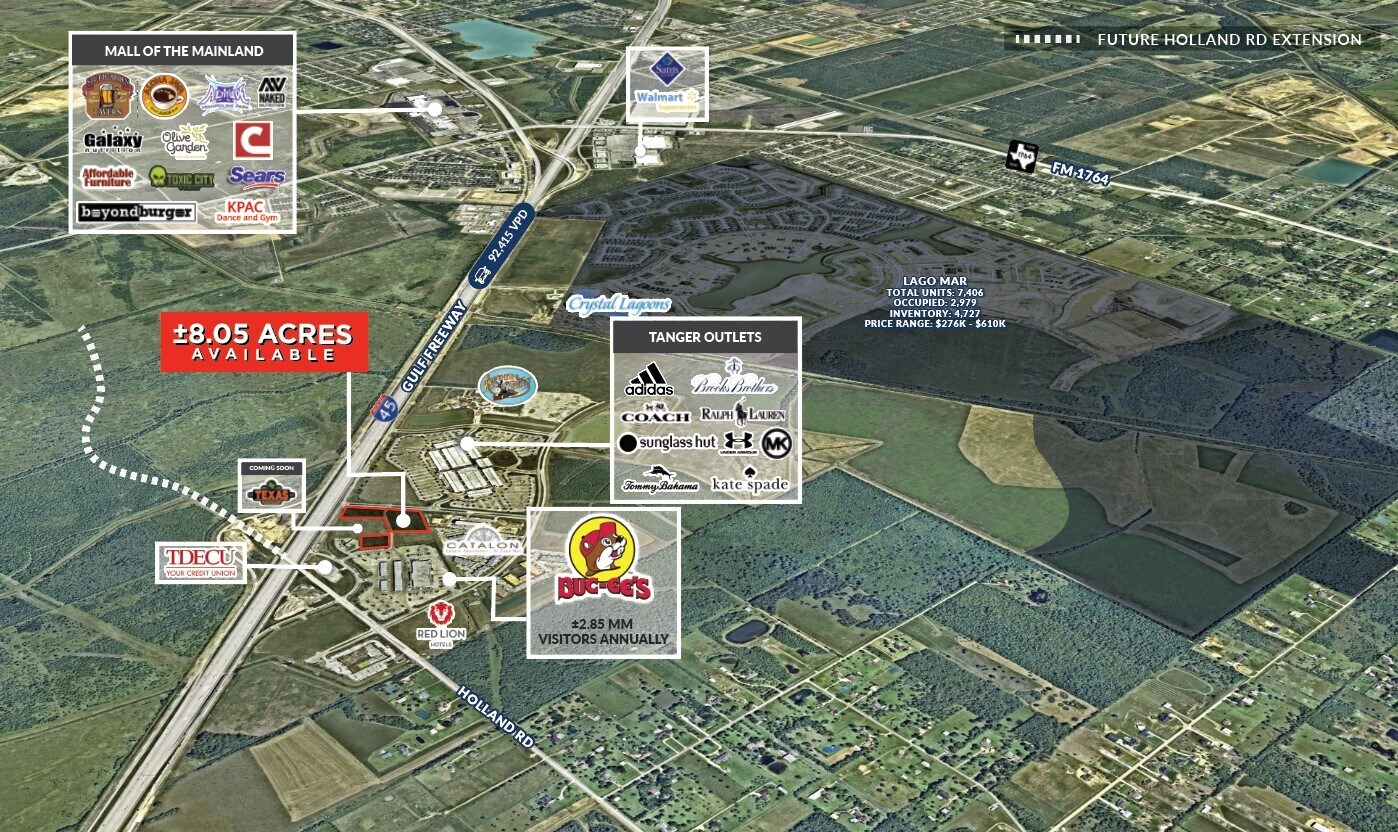 Interstate 45, Texas City, TX à louer Aérien- Image 1 de 4