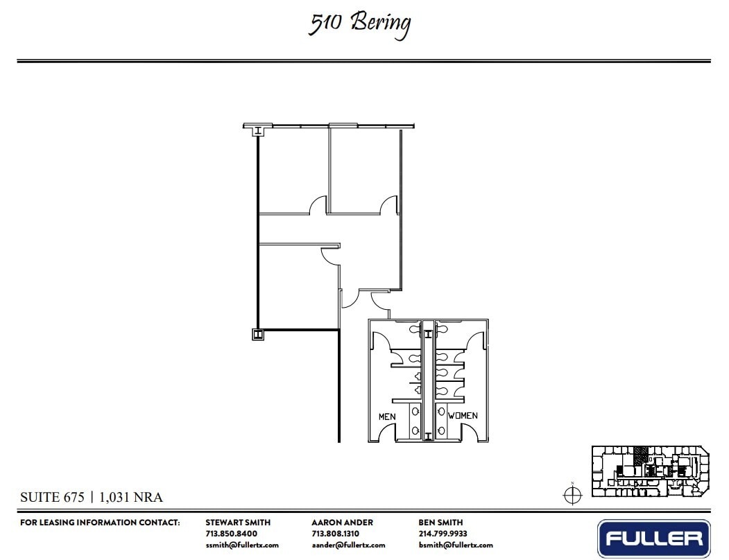 510 Bering Dr, Houston, TX à louer Plan d’étage- Image 1 de 1