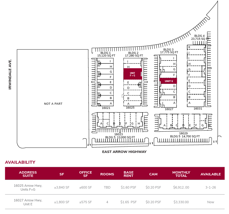 16021 Arrow Hwy, Irwindale, CA for lease Site Plan- Image 1 of 1