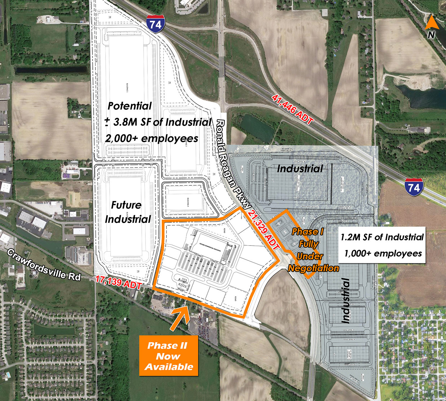 0 I-74 & Ronald Reagan Pky, Brownsburg, IN for sale Aerial- Image 1 of 1