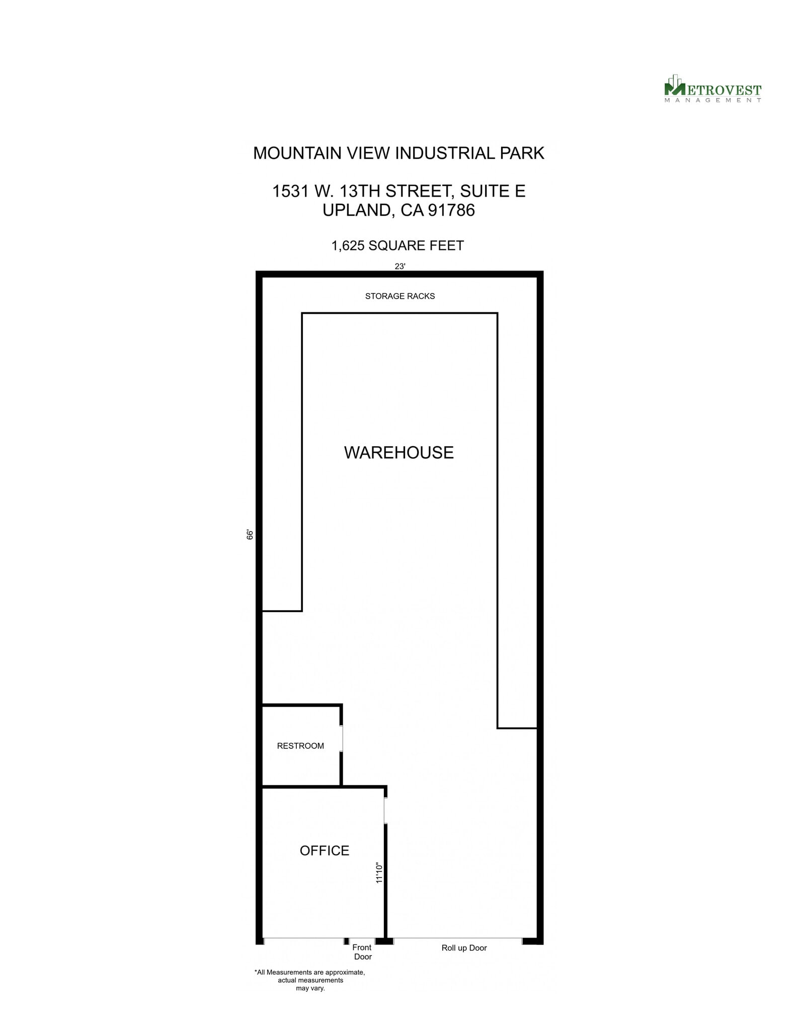 1525 W 13th St, Upland, CA à louer Plan d’étage- Image 1 de 1