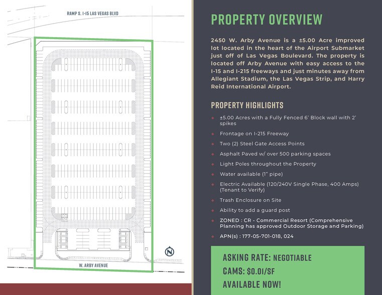 2450 W. Arby Avenue, Las Vegas, NV for lease - Site Plan - Image 2 of 4