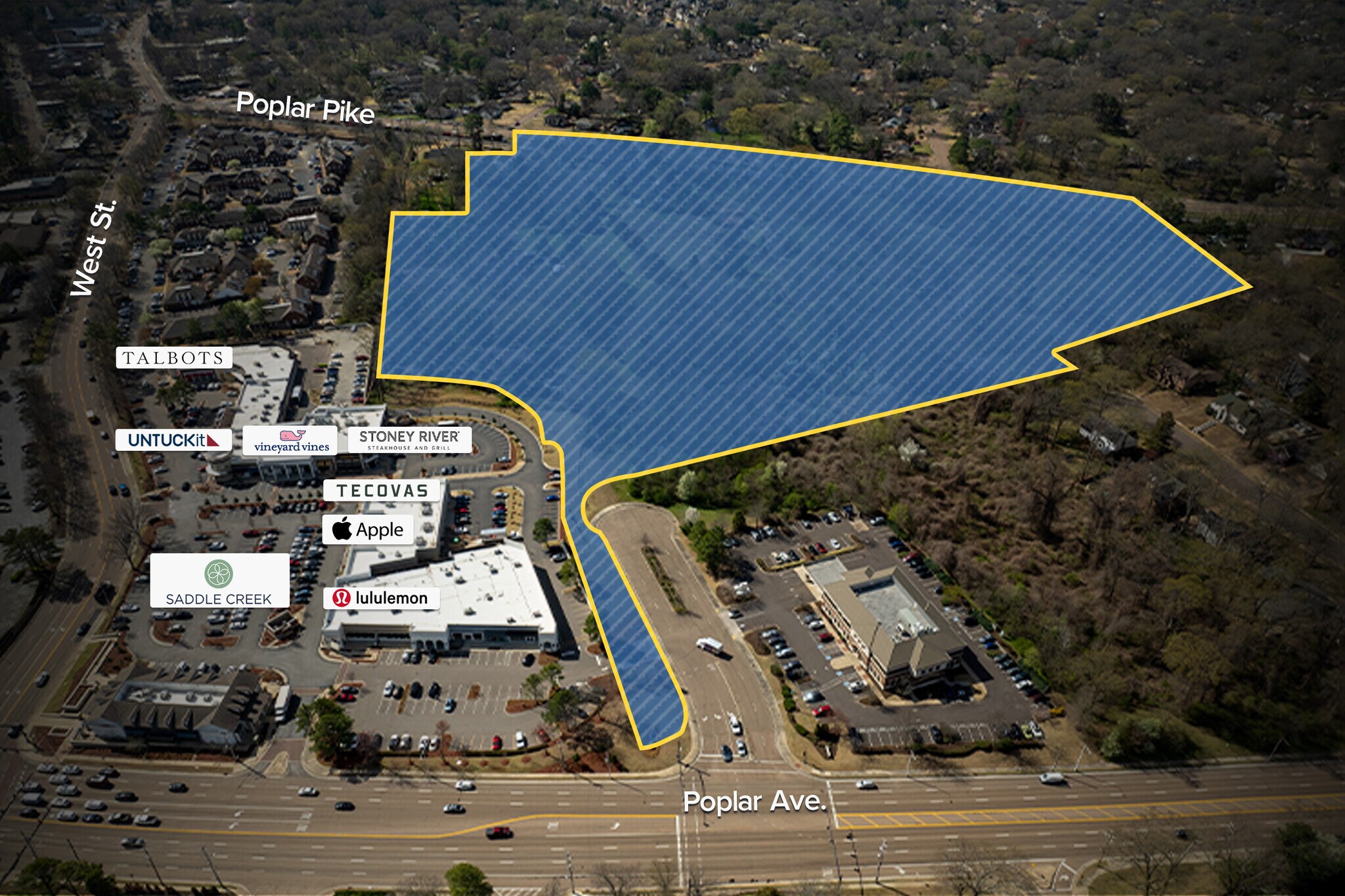 0 Poplar Ave & Arthurwood Cv, Germantown, TN à vendre Aérien- Image 1 de 4