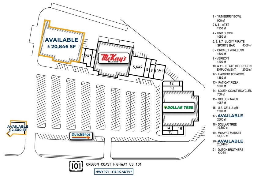 16161-16261 Highway 101 S, Brookings, OR à louer - Plan de site - Image 2 de 3