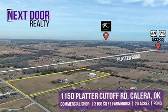 1150 Platter Cutoff Rd, Calera, OK - Aerial  map view - Image1