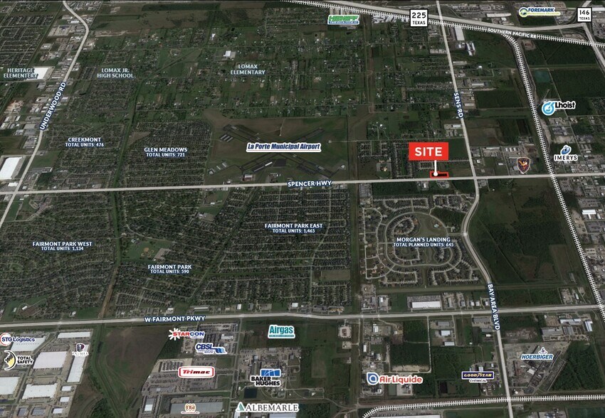 Spencer Hwy & Bay Area Blvd, La Porte, TX à vendre - Aérien - Image 2 de 2